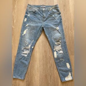 Zara Light Blue Distressed Slim fit Jeans:SOLD